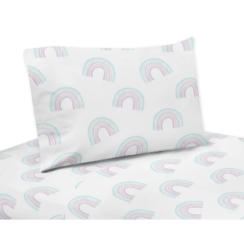 Sweet Jojo Designs Pastel Rainbow Collection 4-piece Queen Sheet Set - Blush Pink, Purple, Teal, Blue and White Sweet Jojo Designs Pastel Rainbow Collection 4-piece Queen Sheet Set - Blush Pink, Purple, Teal, Blue and White