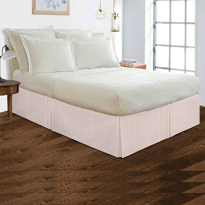 Bed skirts with a jacquard weave for a textured lookPeach Striped Bed Skirt (Comfy 300TC)