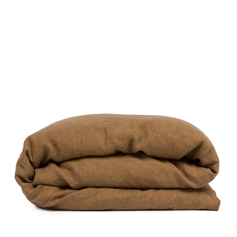 Linen duvet cover cinnamon