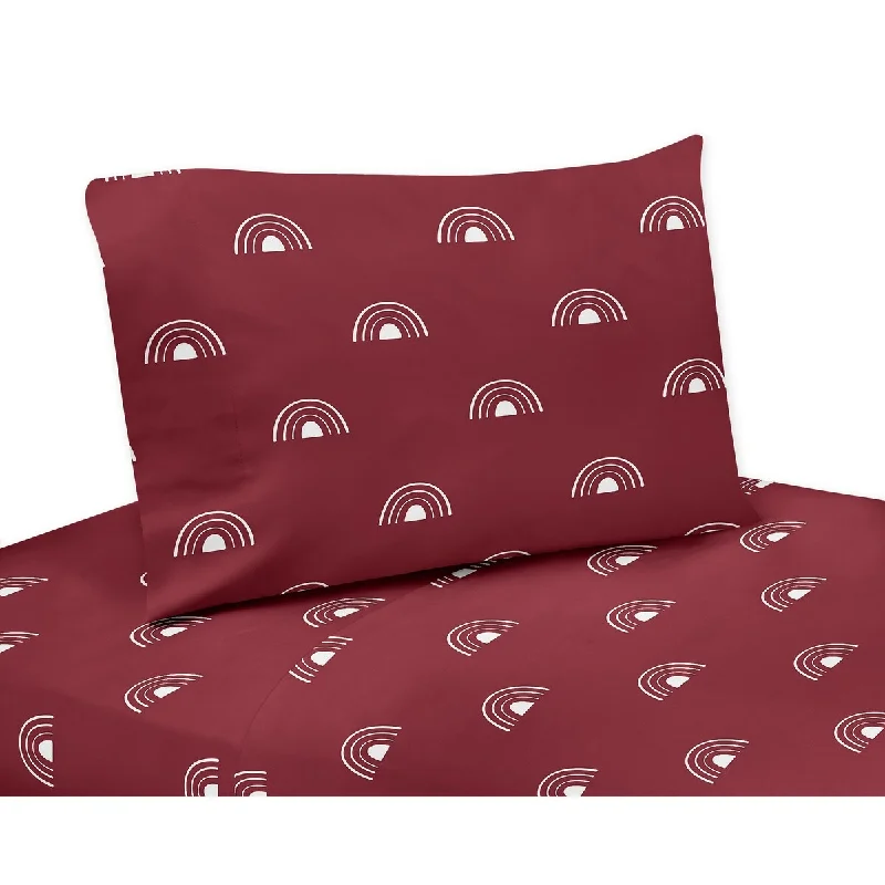 Sweet Jojo Designs Red Boho Rainbow Boy Girl Gender Neutral 3p Twin Sheet Set Burgundy White Bohemian Celestial Outdoors Nature Sweet Jojo Designs Red Boho Rainbow Boy Girl Gender Neutral 3p Twin Sheet Set Burgundy White Bohemian Celestial Outdoors Nature