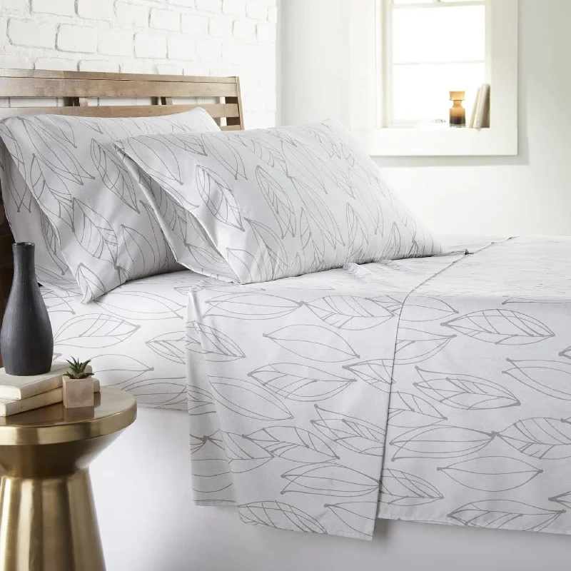 Modern Foliage White and Grey