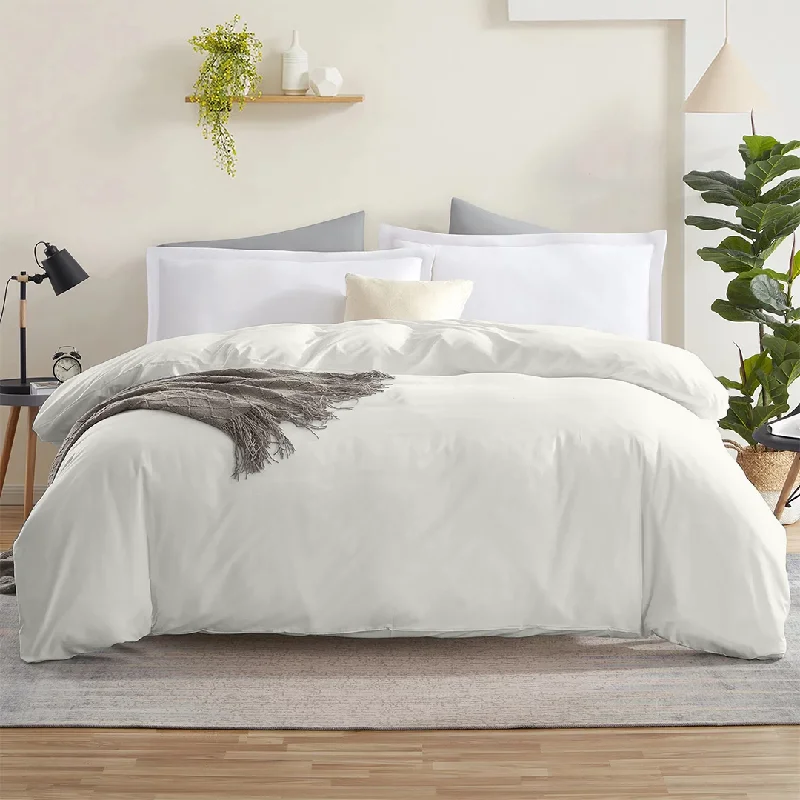 Ivory Duvet Cover Comfy Solid Sateen