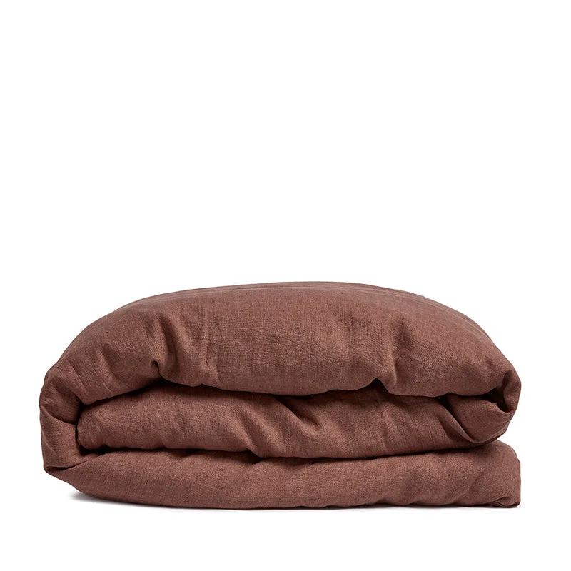 Linen duvet cover terra