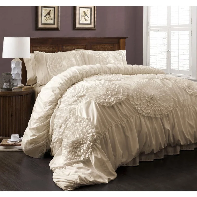 Lush Decor Serena Texture Floral 3-piece Comforter Set