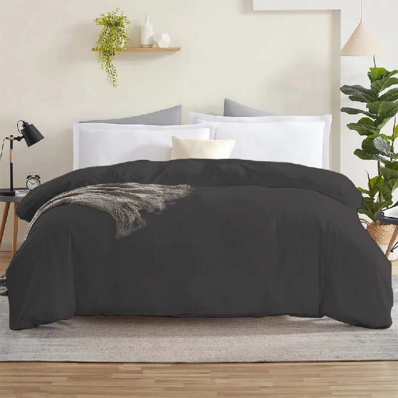Dark Grey Duvet Cover Sateen Solid Comfy