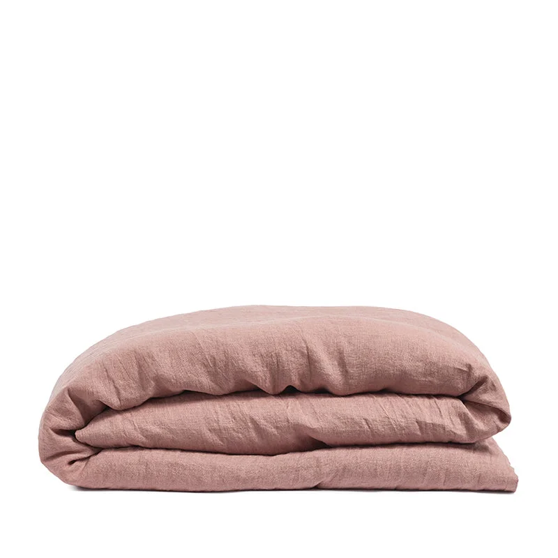 Linen duvet cover coral