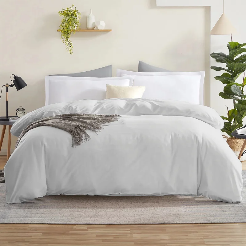 Light Grey Duvet Cover Comfy Sateen Solid