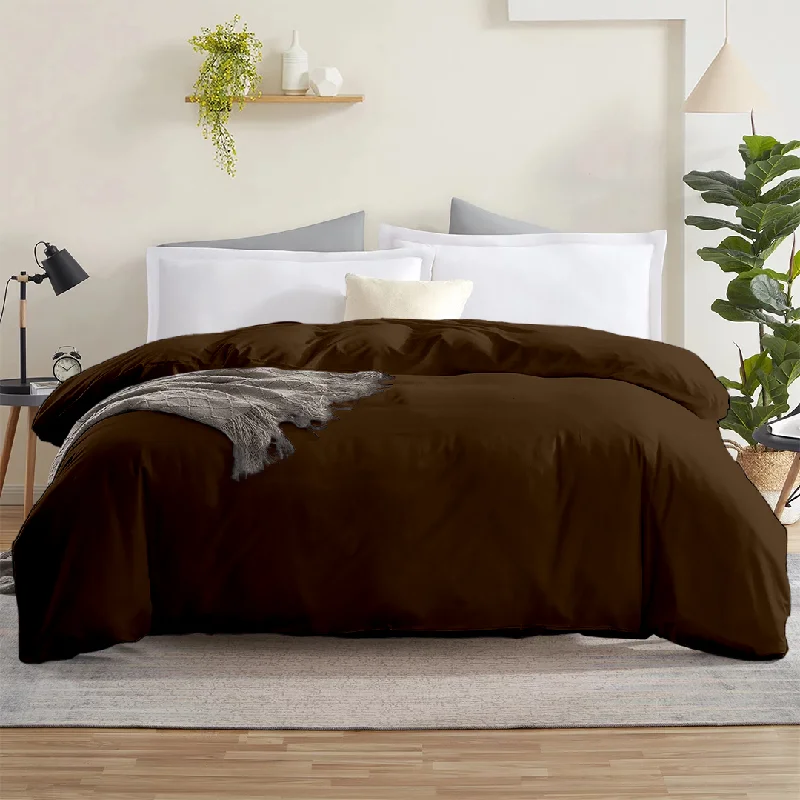 Chocolate Duvet Cover Solid Comfy Sateen