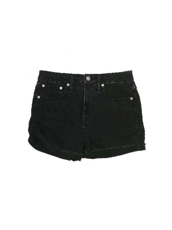 Mid-Rise Denim Shorts in Dark Wash