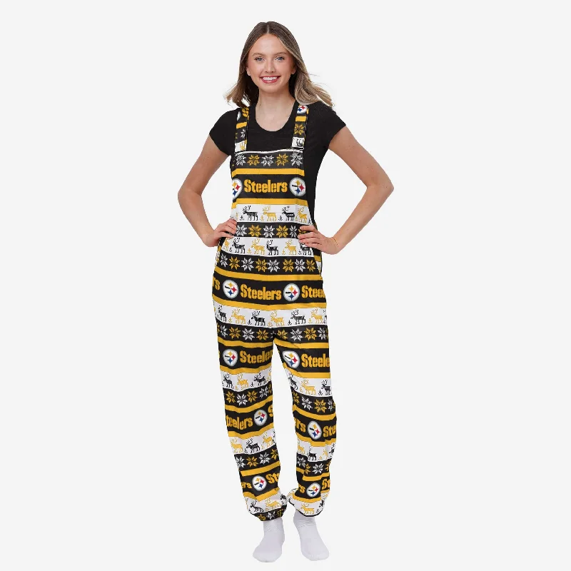 Pittsburgh Steelers Womens Ugly Home Gating Bib Overalls