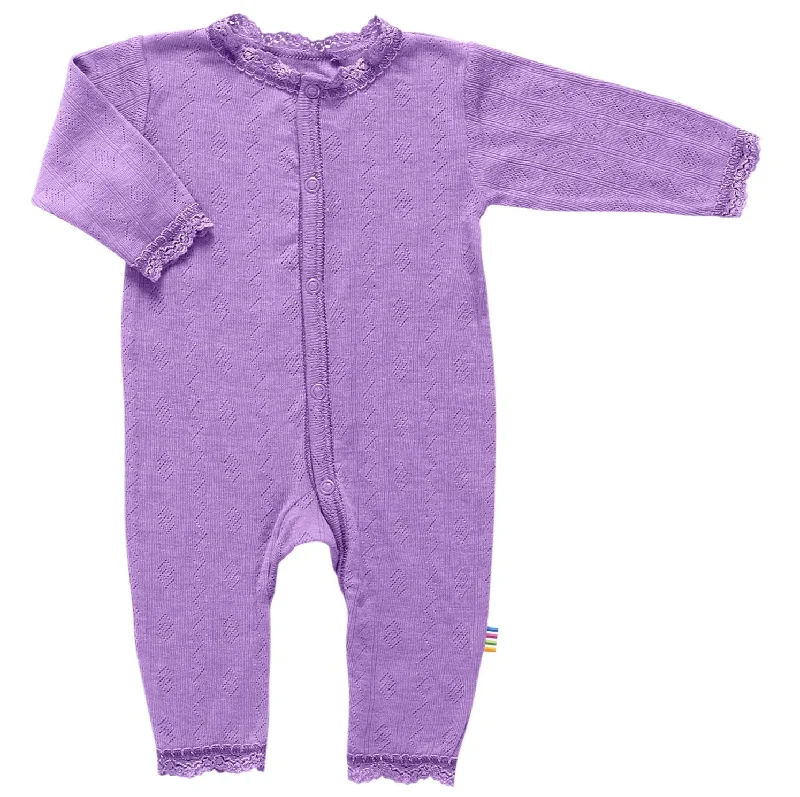 Joha Jumpsuit Wool & Silk Purple Pointelle