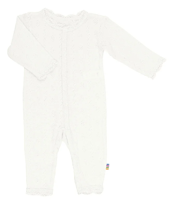 Joha Jumpsuit Wool & Silk White Pointelle