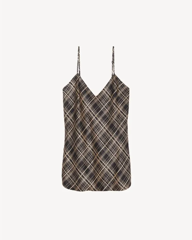 Women's Isabella Cami Top In Black Plaid