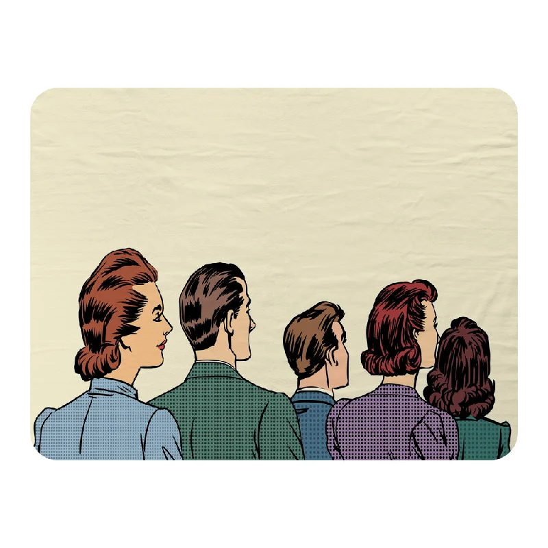 Linen blankets with a rustic and textured lookA crowd of spectators stand back retro style pop art (Blanket)