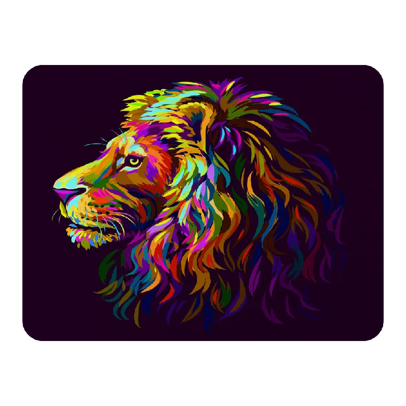Queen - size blankets for standard - sized bedsAbstract, multicolored profile portrait of a lion's head on a purple background in popart style (Blanket)