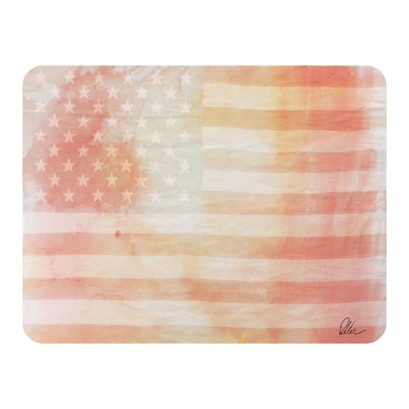 Chenille blankets with a thick and fuzzy textureAmerican Flag Subtle (Blanket)