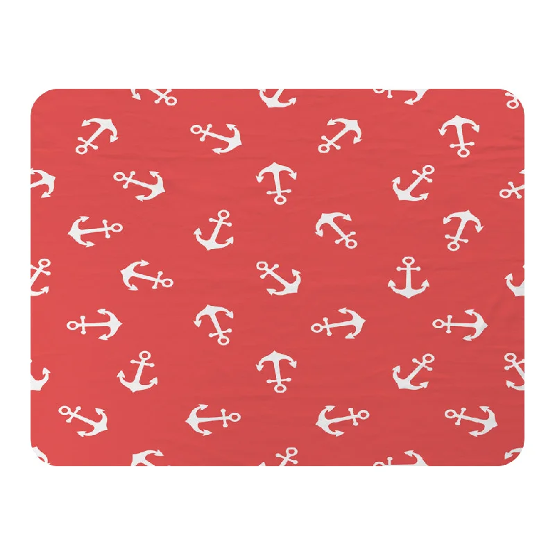 Chenille blankets with a thick and fuzzy textureAnchors on Red Background (Blanket)
