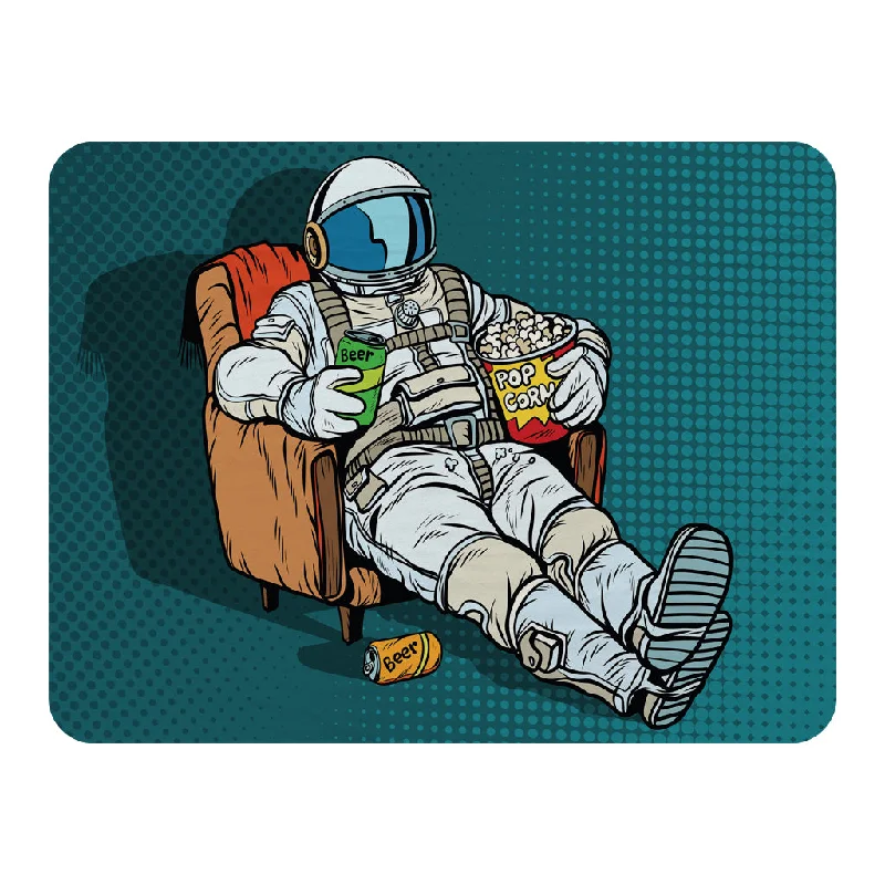 Mohair blankets with a unique sheen and softnessAstronaut the audience with beer and popcorn sitting in a chair. loneliness in space. Pop art retro (Blanket)
