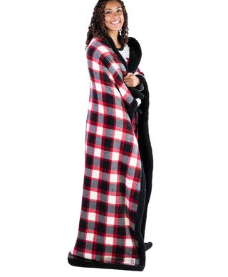 Synthetic fiber blend blankets for a budget - friendly choiceBlack Plaid Blanket