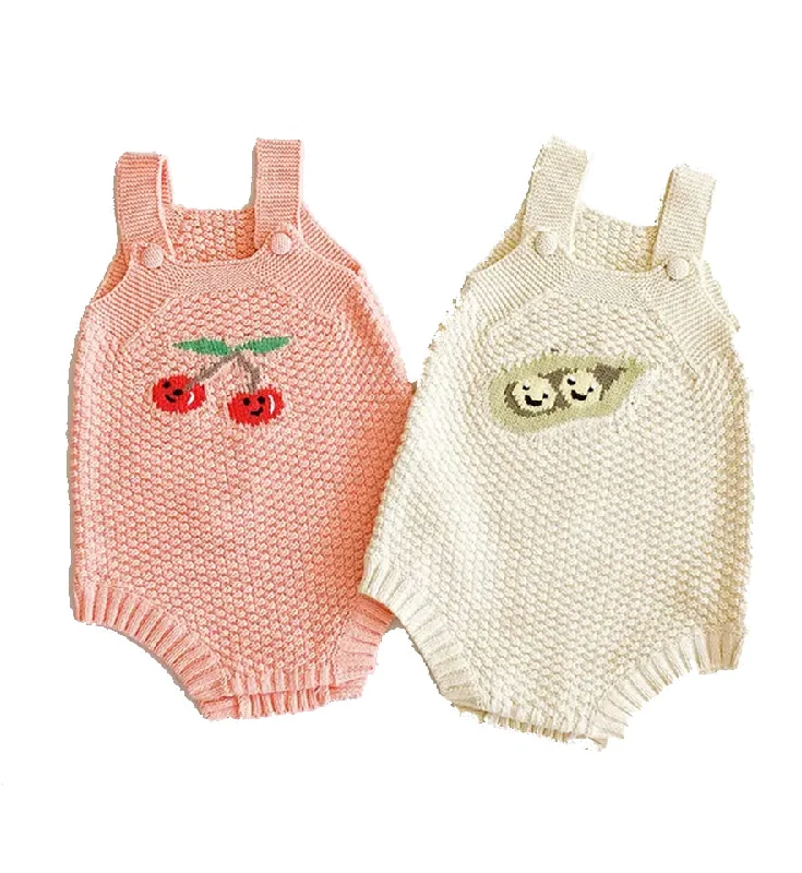 Chenille blankets with a thick and fuzzy textureCherry & Pea Knitted Romper