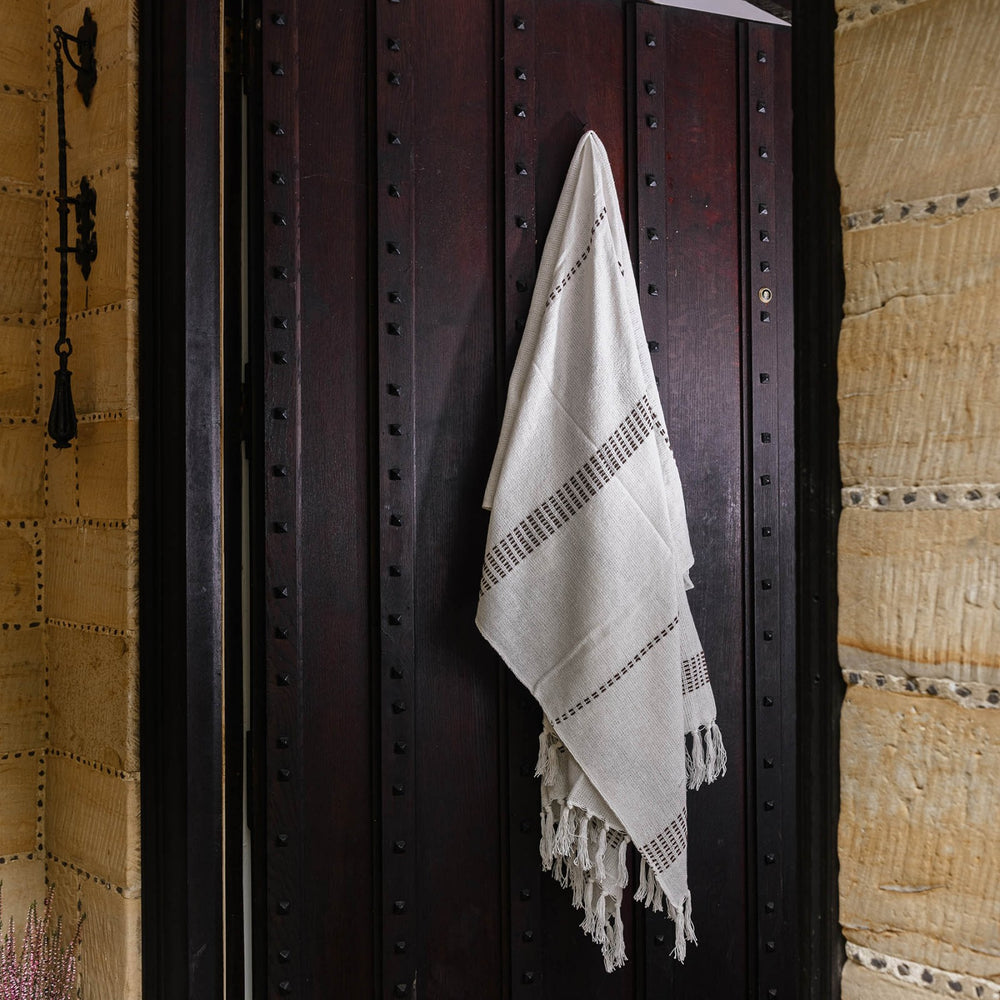 Mohair blankets with a unique sheen and softnessBrody Striped Cotton Throw