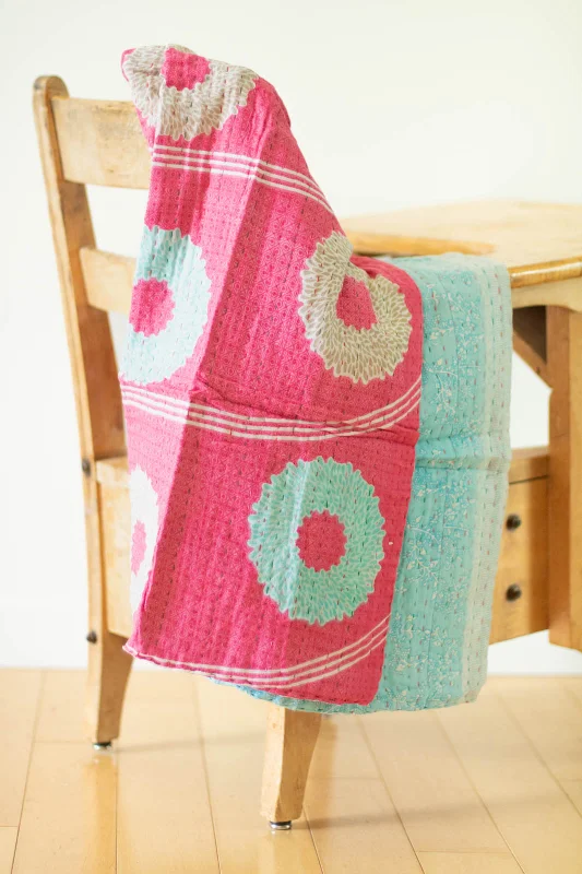 Wool blankets with natural warmth and insulationCharm No. 9 Kantha Mini Blanket