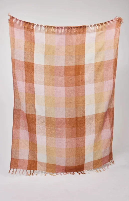 Bamboo fiber blankets with natural antibacterial propertiesCordoba Check Throw