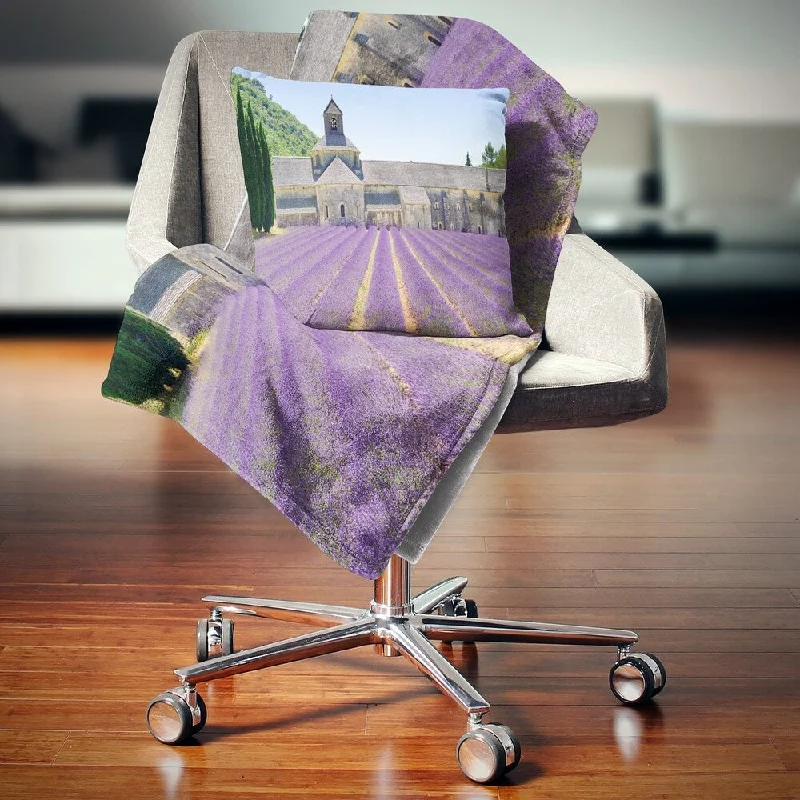 Silk blankets with a smooth and elegant touchDesignart 'Abbey of Senanque Blooming Lavender' Landscape Wall Throw Blanket Silk blankets with a smooth and elegant touchDesignart 'Abbey of Senanque Blooming Lavender' Landscape Wall Throw Blanket
