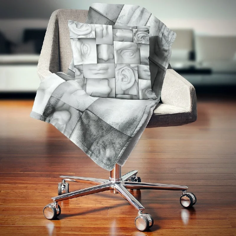 Mohair blankets with a unique sheen and softnessDesignart 'Abstract White Blocks' Abstract Throw Blanket Mohair blankets with a unique sheen and softnessDesignart 'Abstract White Blocks' Abstract Throw Blanket