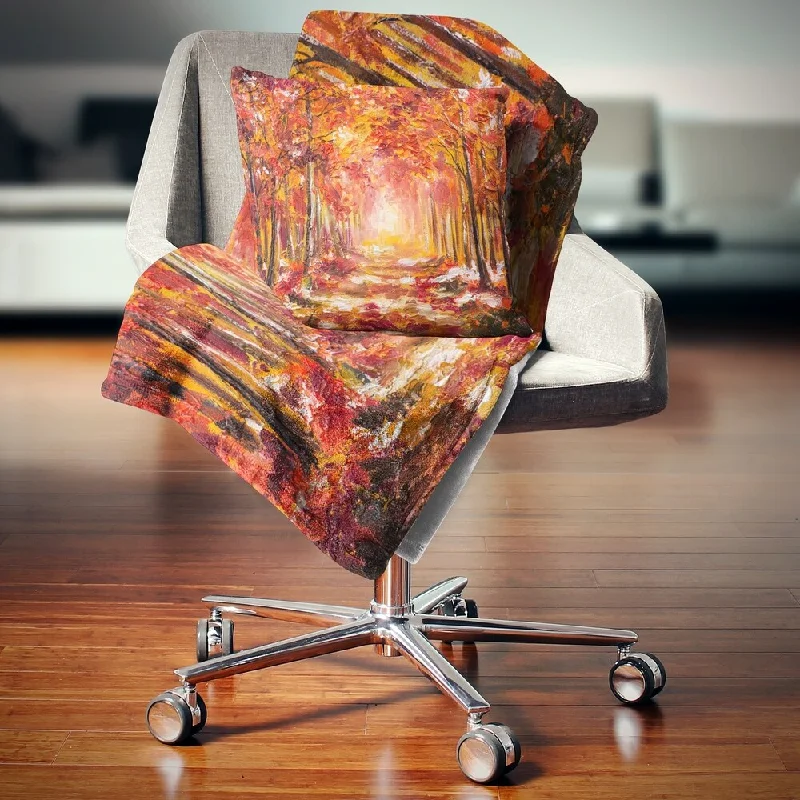 Mohair blankets with a unique sheen and softnessDesignart 'Autumn Forest in Red Shade' Landscape Fleece Throw Blanket Mohair blankets with a unique sheen and softnessDesignart 'Autumn Forest in Red Shade' Landscape Fleece Throw Blanket