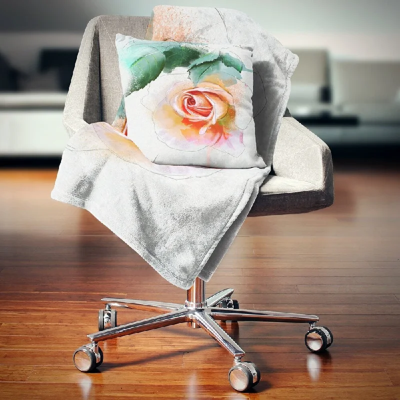 Rayon from bamboo blankets for a silky and breathable feelDesignart 'Beautiful Red Rose with Leaves' Floral Throw Blanket Rayon from bamboo blankets for a silky and breathable feelDesignart 'Beautiful Red Rose with Leaves' Floral Throw Blanket
