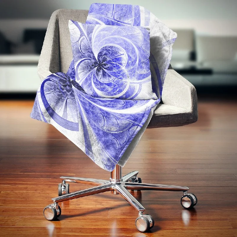Bamboo fiber blankets with natural antibacterial propertiesDesignart 'Blue Light Fractal Flower Pattern' Abstract Throw Blanket Bamboo fiber blankets with natural antibacterial propertiesDesignart 'Blue Light Fractal Flower Pattern' Abstract Throw Blanket