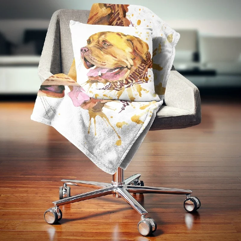 Queen - size blankets for standard - sized bedsDesignart 'Brown Dog Watercolor' Animal Throw Blanket Queen - size blankets for standard - sized bedsDesignart 'Brown Dog Watercolor' Animal Throw Blanket