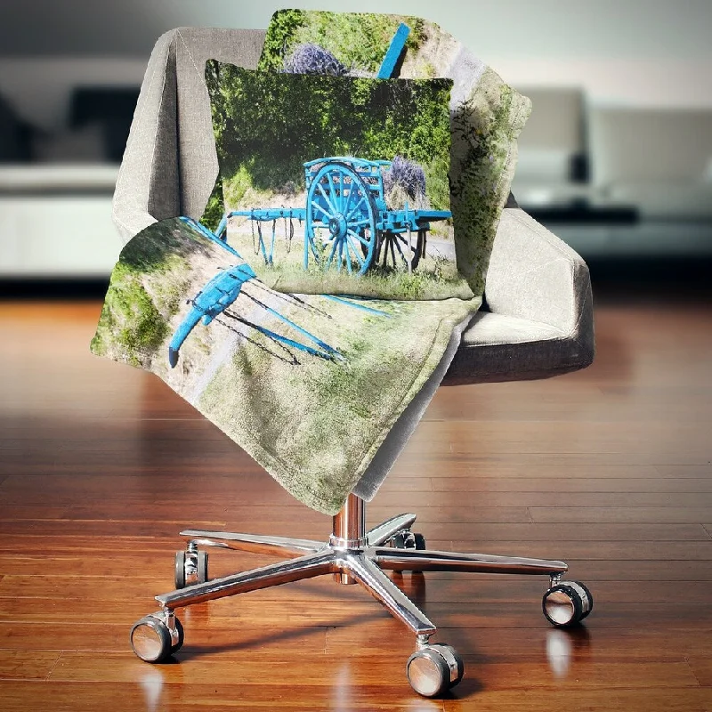Synthetic fiber blend blankets for a budget - friendly choiceDesignart 'Cart with Lavender in France' Landscape Fleece Throw Blanket Synthetic fiber blend blankets for a budget - friendly choiceDesignart 'Cart with Lavender in France' Landscape Fleece Throw Blanket