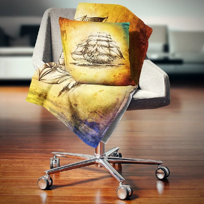 Alpaca wool blankets for a hypoallergenic and warm optionDesignart 'Colorful Old Moving Boat Drawing' Seashore Wall Throw Blanket Alpaca wool blankets for a hypoallergenic and warm optionDesignart 'Colorful Old Moving Boat Drawing' Seashore Wall Throw Blanket