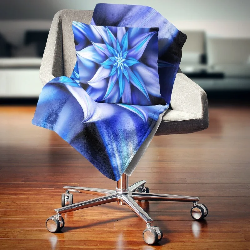Silk blankets with a smooth and elegant touchDesignart 'Dancing Blue Flower Petals' Floral Throw Blanket Silk blankets with a smooth and elegant touchDesignart 'Dancing Blue Flower Petals' Floral Throw Blanket
