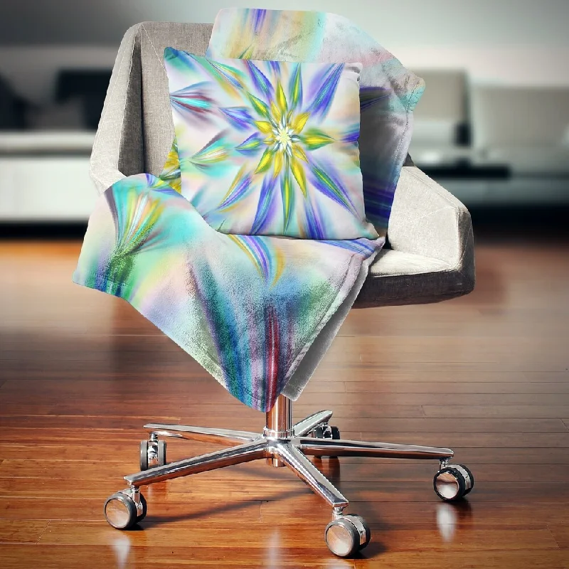 Synthetic fiber blend blankets for a budget - friendly choiceDesignart 'Dancing Blue Fractal Flower' Floral Throw Blanket Synthetic fiber blend blankets for a budget - friendly choiceDesignart 'Dancing Blue Fractal Flower' Floral Throw Blanket