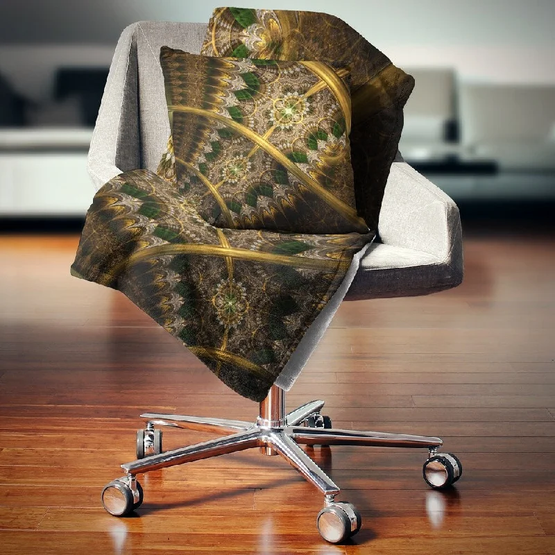 Alpaca wool blankets for a hypoallergenic and warm optionDesignart 'Dark Green Gold Fractal Flower' Abstract Throw Blanket Alpaca wool blankets for a hypoallergenic and warm optionDesignart 'Dark Green Gold Fractal Flower' Abstract Throw Blanket