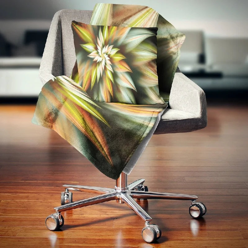 Wool blankets with natural warmth and insulationDesignart 'Exotic Brown Fractal Spiral Flower' Abstract Throw Blanket