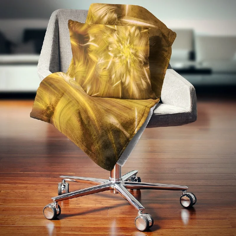 Silk blankets with a smooth and elegant touchDesignart 'Exotic Dance of Golden Flower Petals' Floral Throw Blanket Silk blankets with a smooth and elegant touchDesignart 'Exotic Dance of Golden Flower Petals' Floral Throw Blanket