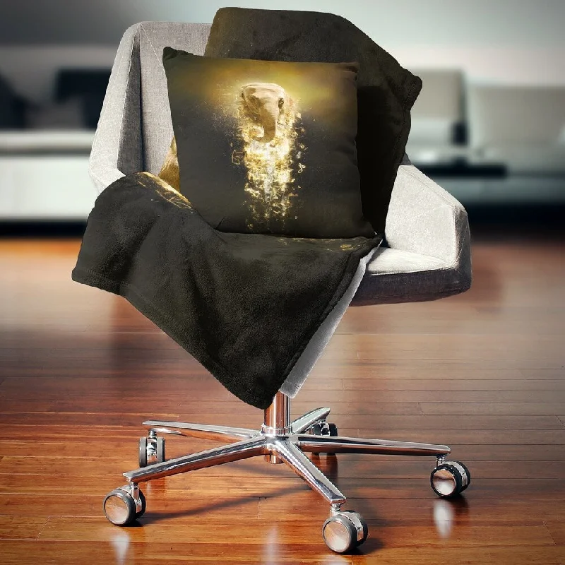 Cashmere blankets for ultimate softness and luxuryDesignart 'Fantasy Elephant on Black' Animal Throw Blanket