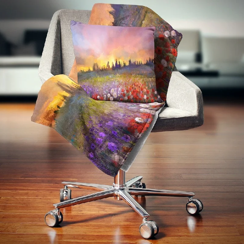 Synthetic fiber blend blankets for a budget - friendly choiceDesignart 'Field of Poppy Dandelion and Daisy' Floral Throw Blanket Synthetic fiber blend blankets for a budget - friendly choiceDesignart 'Field of Poppy Dandelion and Daisy' Floral Throw Blanket