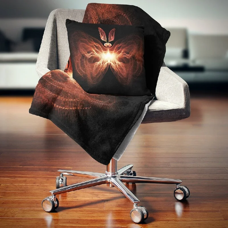 Wool blankets with natural warmth and insulationDesignart 'Fire in Middle Fractal Butterfly' Abstract Throw Blanket Wool blankets with natural warmth and insulationDesignart 'Fire in Middle Fractal Butterfly' Abstract Throw Blanket