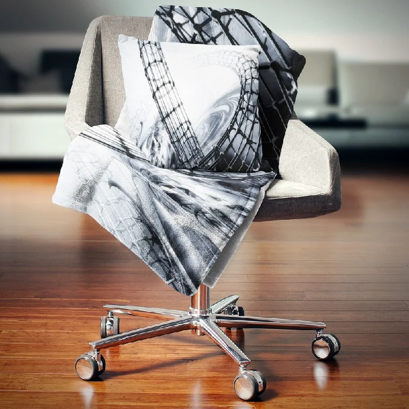 Synthetic fiber blend blankets for a budget - friendly choiceDesignart 'Fractal 3D Black White Design' Contemporary Throw Blanket Synthetic fiber blend blankets for a budget - friendly choiceDesignart 'Fractal 3D Black White Design' Contemporary Throw Blanket