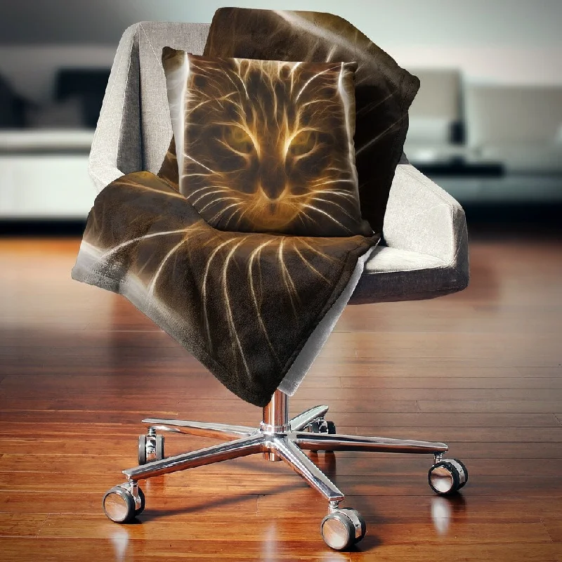 Microfiber blankets that are durable and easy to care forDesignart 'Glowing Fractal Cat Illustration' Animal Throw Blanket Microfiber blankets that are durable and easy to care forDesignart 'Glowing Fractal Cat Illustration' Animal Throw Blanket