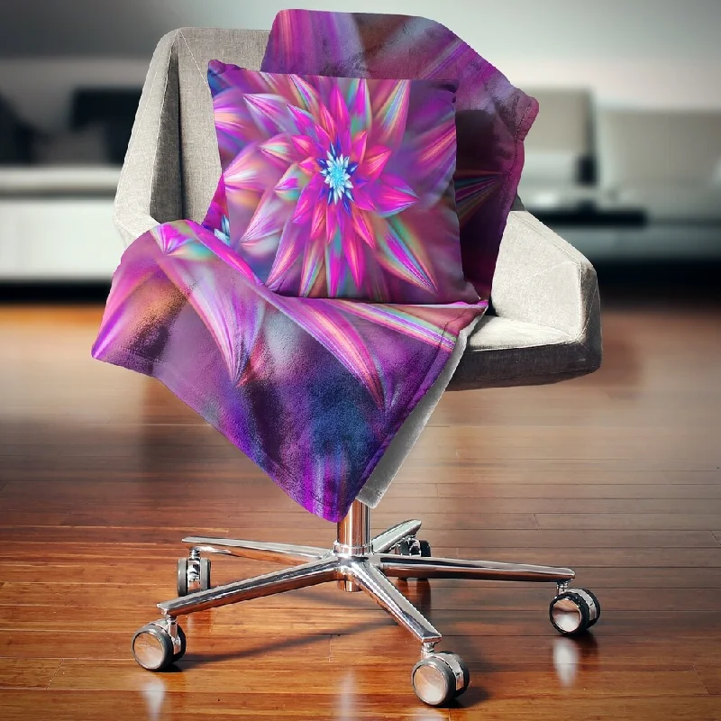 Silk blankets with a smooth and elegant touchDesignart 'Huge Purple Pink Fractal Flower' Floral Throw Blanket Silk blankets with a smooth and elegant touchDesignart 'Huge Purple Pink Fractal Flower' Floral Throw Blanket