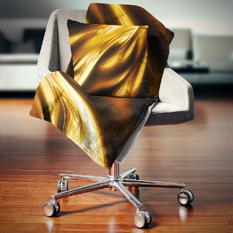Rayon from bamboo blankets for a silky and breathable feelDesignart 'Liquid Gold Texture Pattern' Abstract Throw Blanket Rayon from bamboo blankets for a silky and breathable feelDesignart 'Liquid Gold Texture Pattern' Abstract Throw Blanket