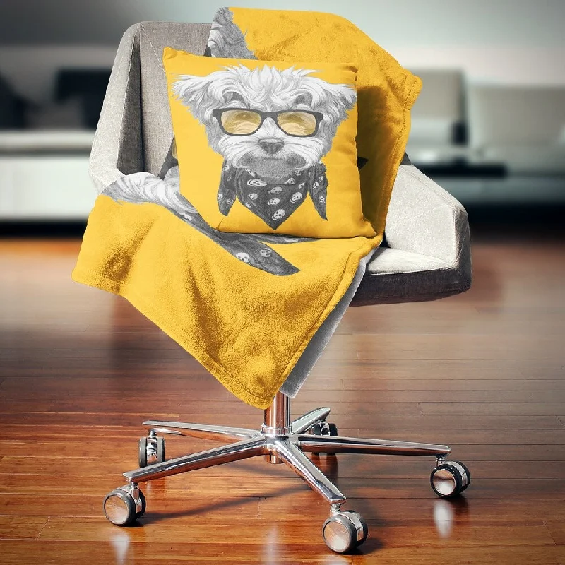 Bamboo fiber blankets with natural antibacterial propertiesDesignart 'Maltese Poodle with Sunglasses' Animal Throw Blanket