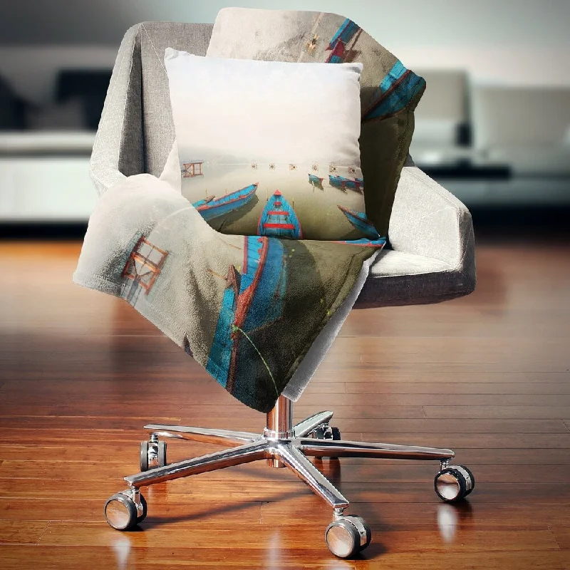 Silk blankets with a smooth and elegant touchDesignart 'Moving Boats in Mountain Lake' Boat Throw Blanket Silk blankets with a smooth and elegant touchDesignart 'Moving Boats in Mountain Lake' Boat Throw Blanket