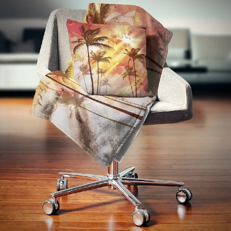 Wool blankets with natural warmth and insulationDesignart 'Palm Tree at Sunset' Photography Throw Blanket Wool blankets with natural warmth and insulationDesignart 'Palm Tree at Sunset' Photography Throw Blanket